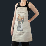 Rustic Farmhouse Monogram Floral Kitchen Apron<br><div class="desc">Create your own apron. Personalized with your own text. You can further customize this design by selecting the "customize further" link if desired. -p</div>