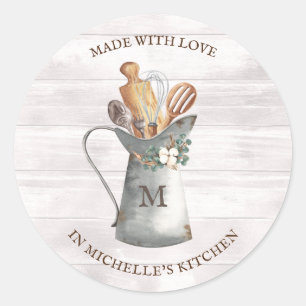 Rustic Farmhouse Name Classic Round Sticker