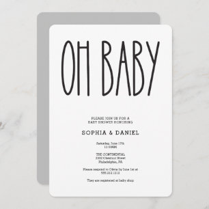 Rustic Farmhouse Oh Baby Shower Invite 