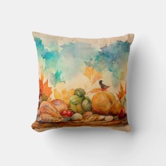 Rustic Farmhouse Orange Watercolor Pumpkin Fall