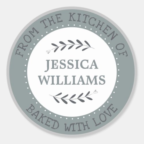 Rustic Farmhouse Personalized Baking Gift Classic Round Sticker