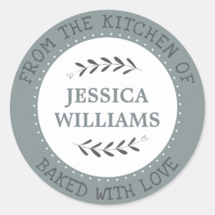 Rustic Farmhouse Personalized Baking Gift Classic Round Sticker