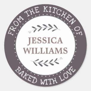 Rustic Farmhouse Personalized Baking Gift Classic Round Sticker