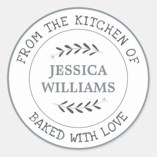 Rustic Farmhouse Personalized Baking Gift Classic Round Sticker