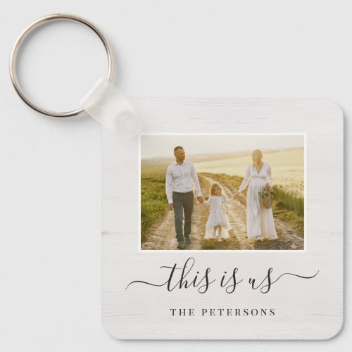 Rustic Farmhouse Personalized Photo Keychain