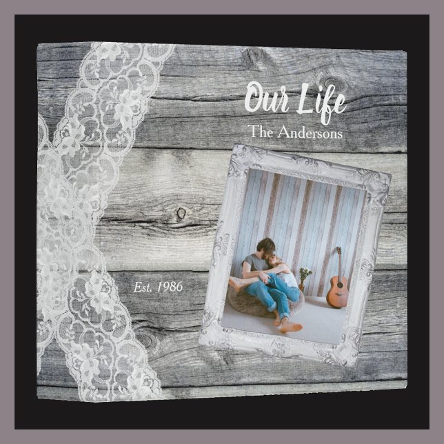 Rustic Farmhouse Photo Scrapbook Album Lace 3 Ring Binder (Creator Uploaded)