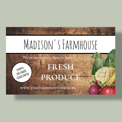 Rustic Farmhouse Produce Farm Business Banner