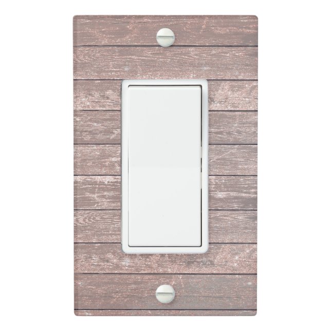 rustic farmhouse reclaimed wood board panels print light switch cover (In Situ)