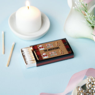 Rustic Farmhouse Red Plaid Christmas  Matchboxes