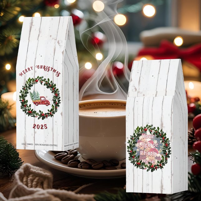 Rustic Farmhouse Red Truck Customer Appreciation Roasted Coffee (Creator Uploaded)