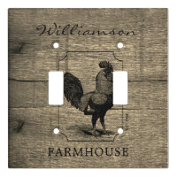 Rustic Farmhouse Rooster Barn Wood Family Name  