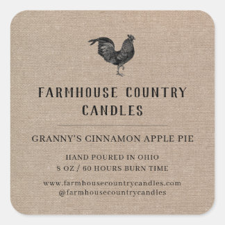 Rustic Farmhouse Style Buralp Logo Candle Label