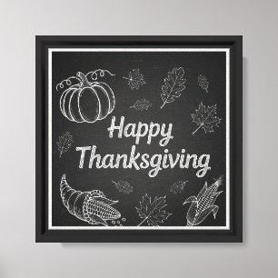 Rustic farmhouse-style ‘Happy Thanksgiving’ wall a Canvas Print