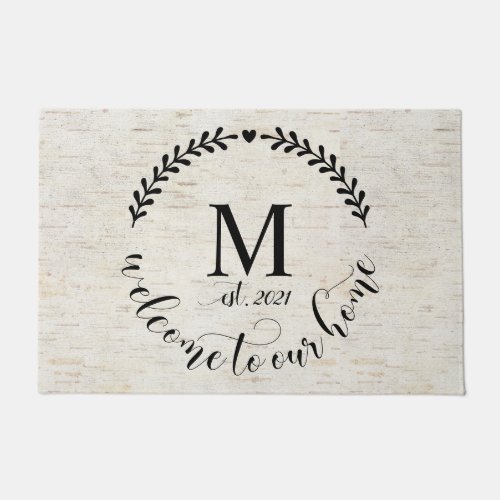 Rustic Farmhouse Style Monogrammed Wood  Doormat