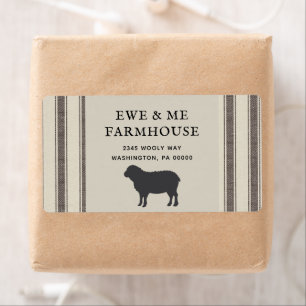 Rustic Farmhouse Style Sheep Grey Black Labels