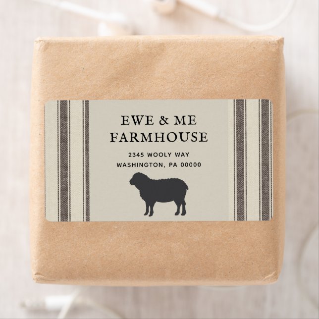 Rustic Farmhouse Style Sheep Grey Black Labels  (Insitu)