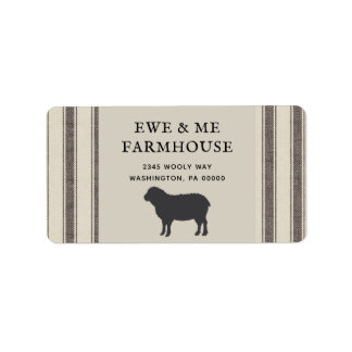 Rustic Farmhouse Style Sheep Grey Black Labels