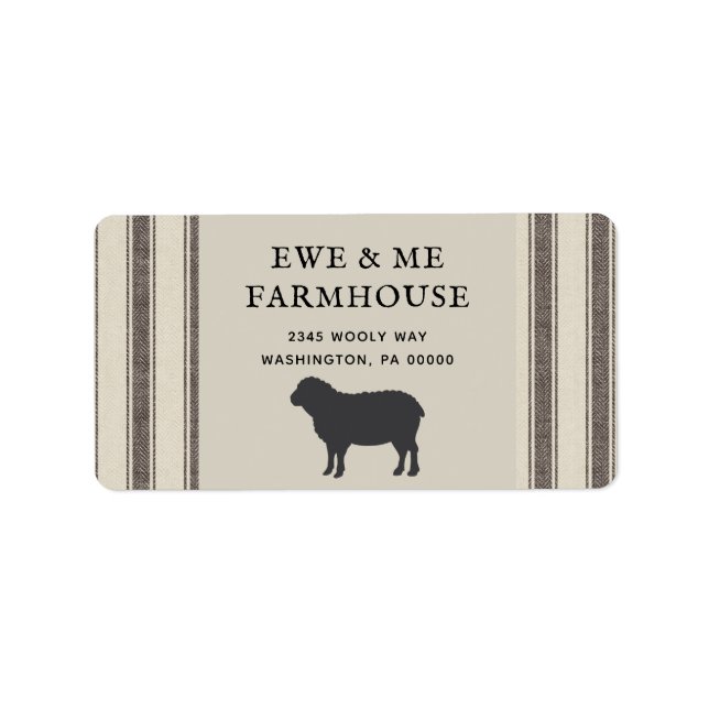 Rustic Farmhouse Style Sheep Grey Black Labels  (Front)