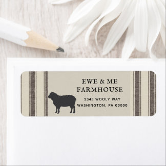 Rustic Farmhouse Style Sheep Grey Black Labels