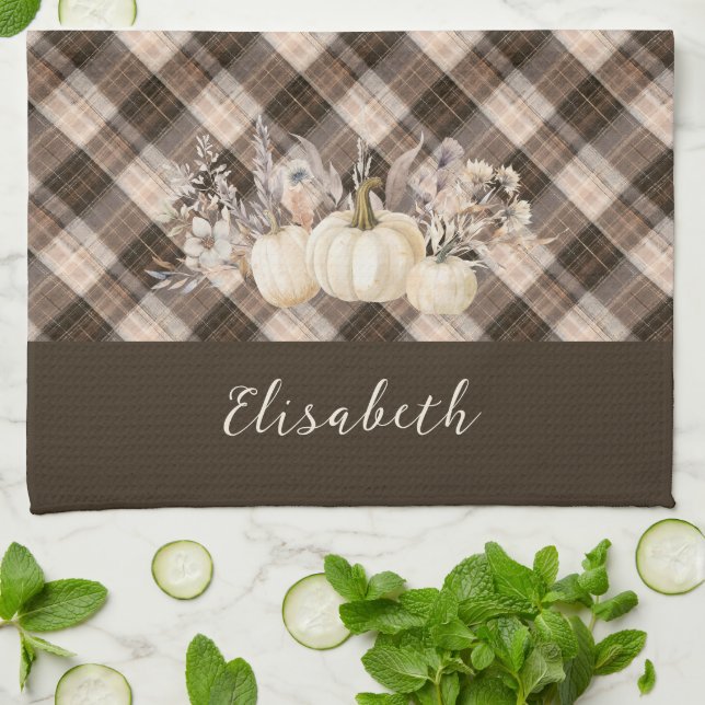 Rustic Farmhouse Thanksgiving Dinner  Kitchen Towel (Folded)