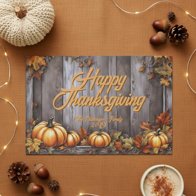 Rustic Farmhouse Thanksgiving Paper Placemat (Creator Uploaded)
