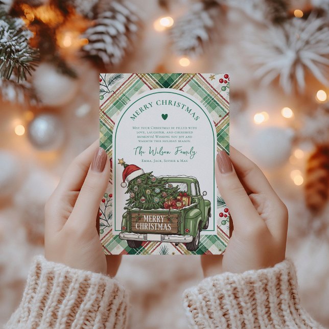 Rustic Farmhouse Truck Arch Christmas Holiday Card (Creator Uploaded)