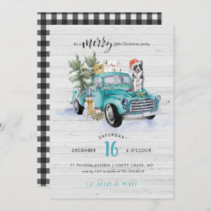 Rustic Farmhouse Truck   Christmas Holiday Party Invitation