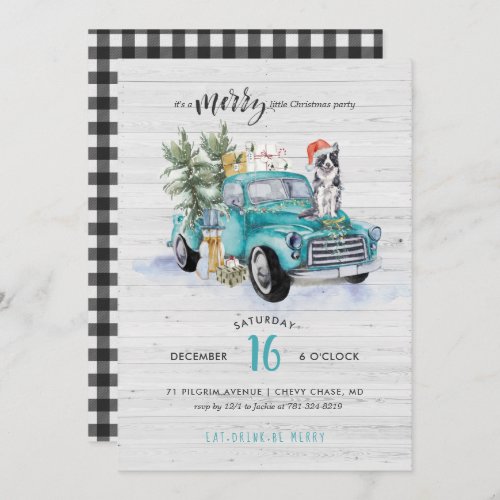 Rustic Farmhouse Truck  Christmas Holiday Party Invitation