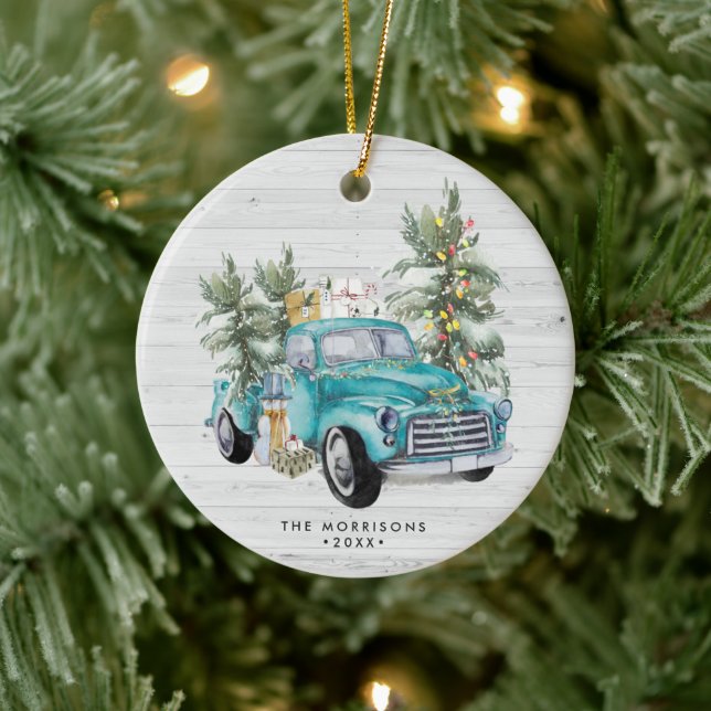 Rustic Farmhouse Truck Christmas Ornament (Tree)
