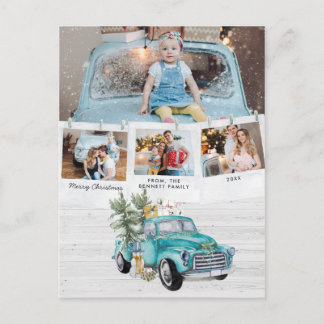 Rustic Farmhouse Truck | Clothespin Photo Collage Postcard