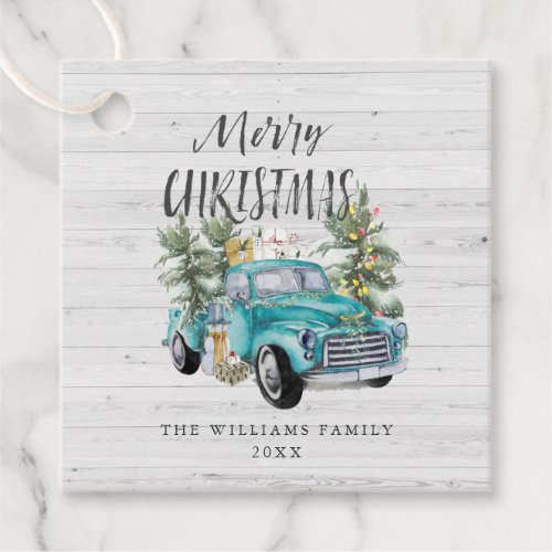 Rustic Farmhouse Truck  Holiday Christmas Gift Favor Tags