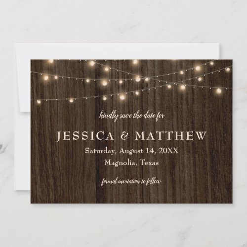 Rustic Farmhouse Twinkling Lights Save the Date