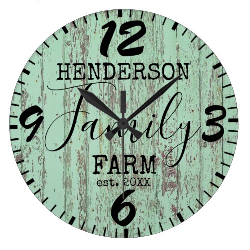 Rustic Farmhouse Vintage Wooden Distressed Family Large Clock