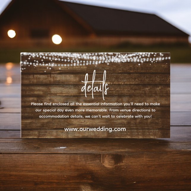 Rustic Farmhouse Wedding Details Enclosure Card (Creator Uploaded)