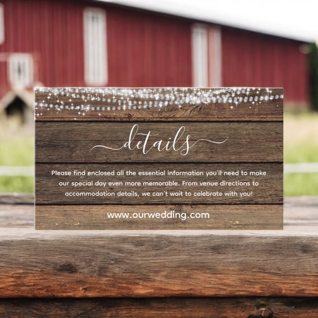 Rustic Farmhouse Wedding Details Enclosure Card (Creator Uploaded)