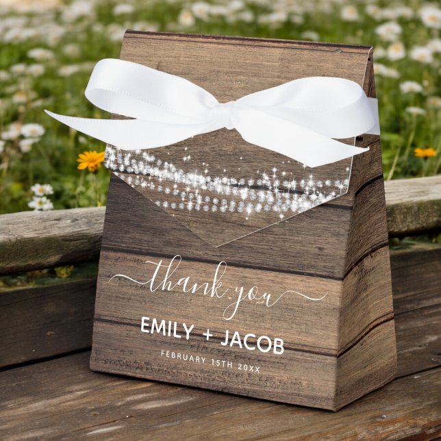 Rustic Farmhouse Wedding Thank You Favor Boxes (Creator Uploaded)