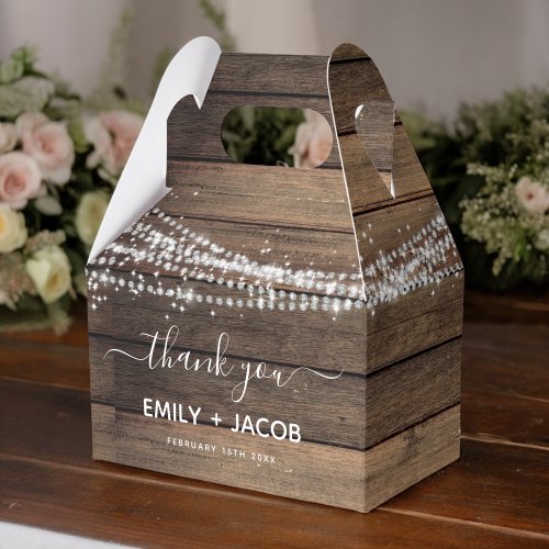 Rustic Farmhouse Wedding Thank You Favor Boxes