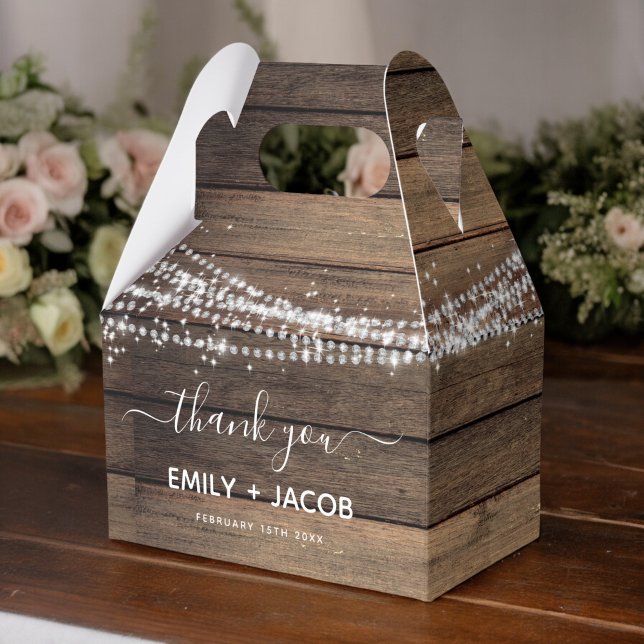 Rustic Farmhouse Wedding Thank You Favor Boxes (Creator Uploaded)