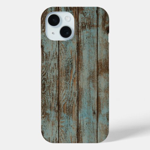 rustic farmhouse western country blue barn wood iPhone 15 case