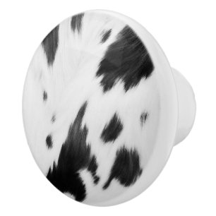 Rustic Farmhouse Western Country Cowboy Cow Print Ceramic Knob