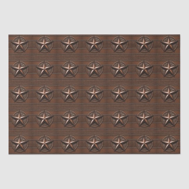 Rustic Farmhouse Western Country Star Decoupage  Tissue Paper (Front)