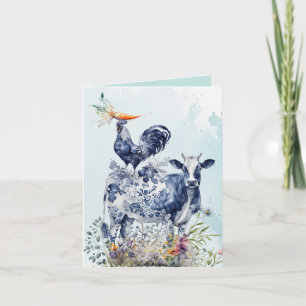 Rustic Farmhouse Whimsical Folded Thank You Card