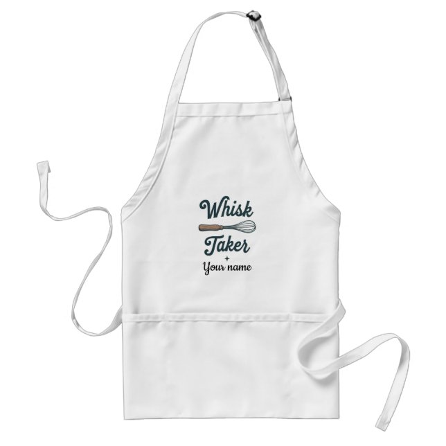 Rustic Farmhouse “Whisk Taker” – Personalized Adult Apron (Front)