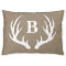 Rustic Farmhouse White Deer Antlers Faux Burlap