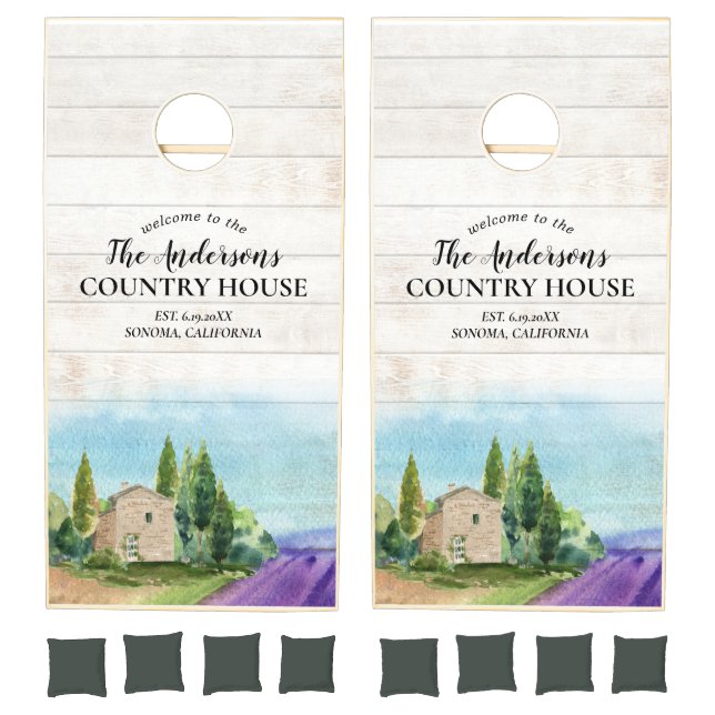 Rustic Farmhouse White Wood Family Cornhole Set (Set)