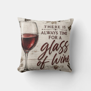 Rustic Farmhouse Wine Lover Gift Throw Pillow
