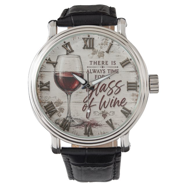 Rustic Farmhouse Wine Lover Gift Watch (Front)