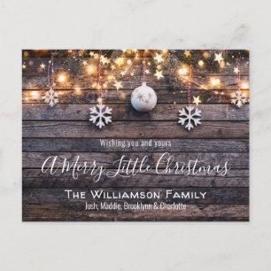 Rustic Farmhouse Wood & Stars Christmas Card