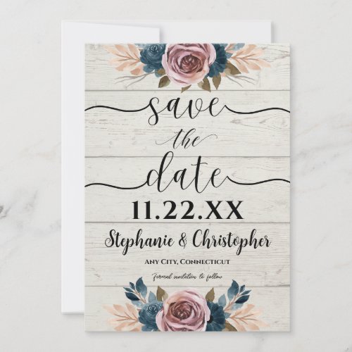 Rustic Farmhouse Wood Watercolor Save the Date Invitation