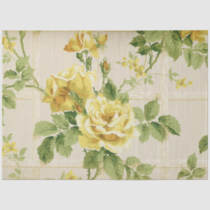 Rustic Farmhouse Yellow Roses on Trellis Tissue Paper